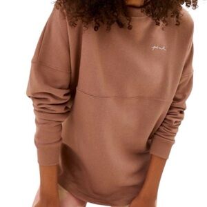 PINK LOVE PINK Graphic Varsity Crew Sweatshirt